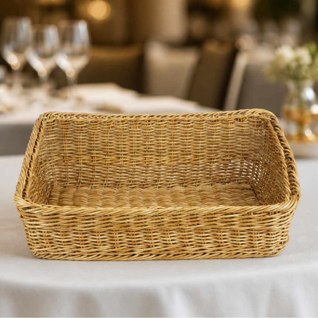 Commercial Rectangular Display Basket 525x385mm Light Brown