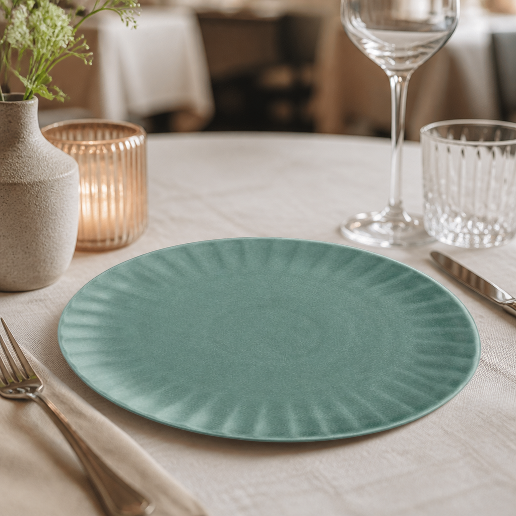 Commercial Green Porcelain Plates 280mm - 6 Pack