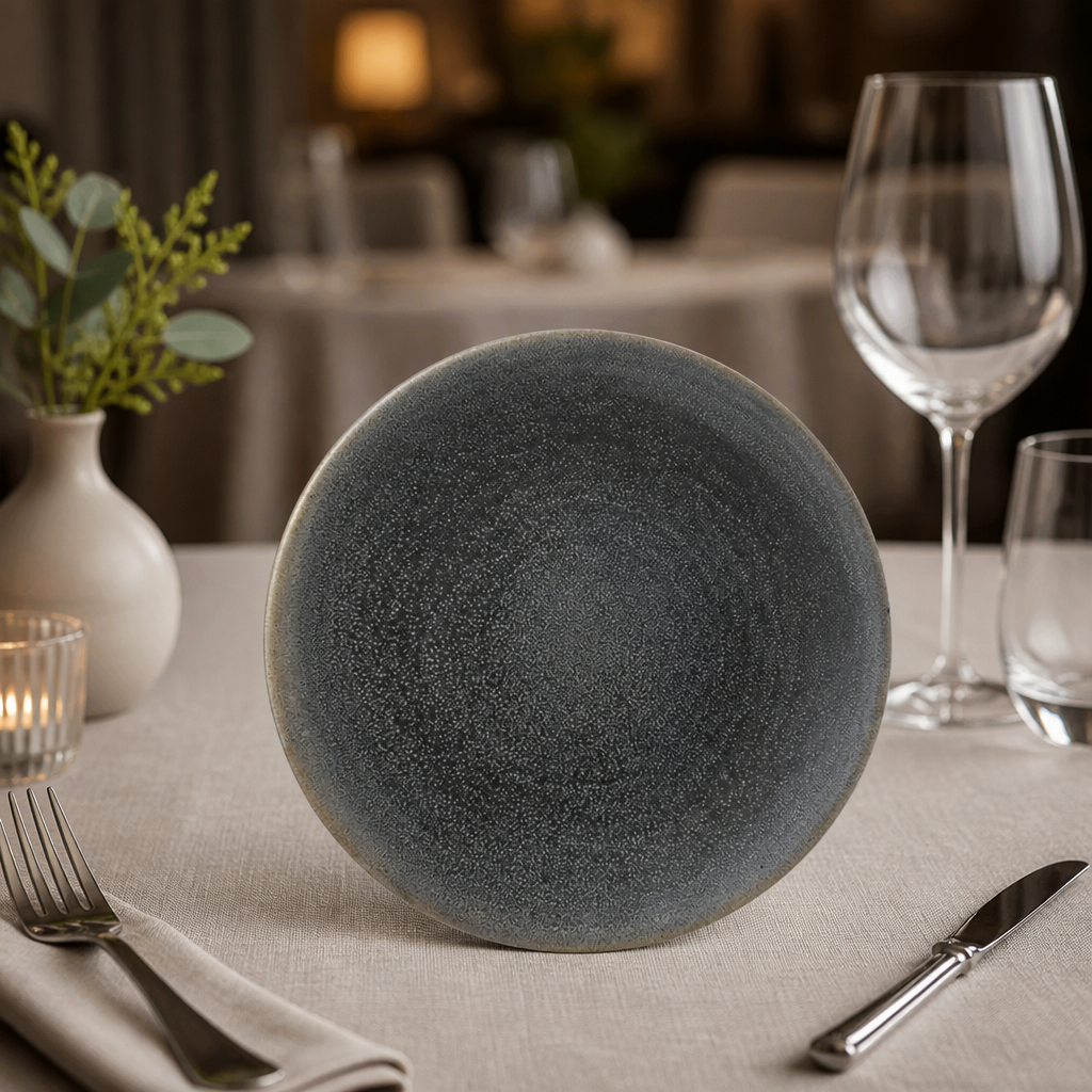Commercial Evo Granite Coupe Plates 205mm Grey 6 Pack
