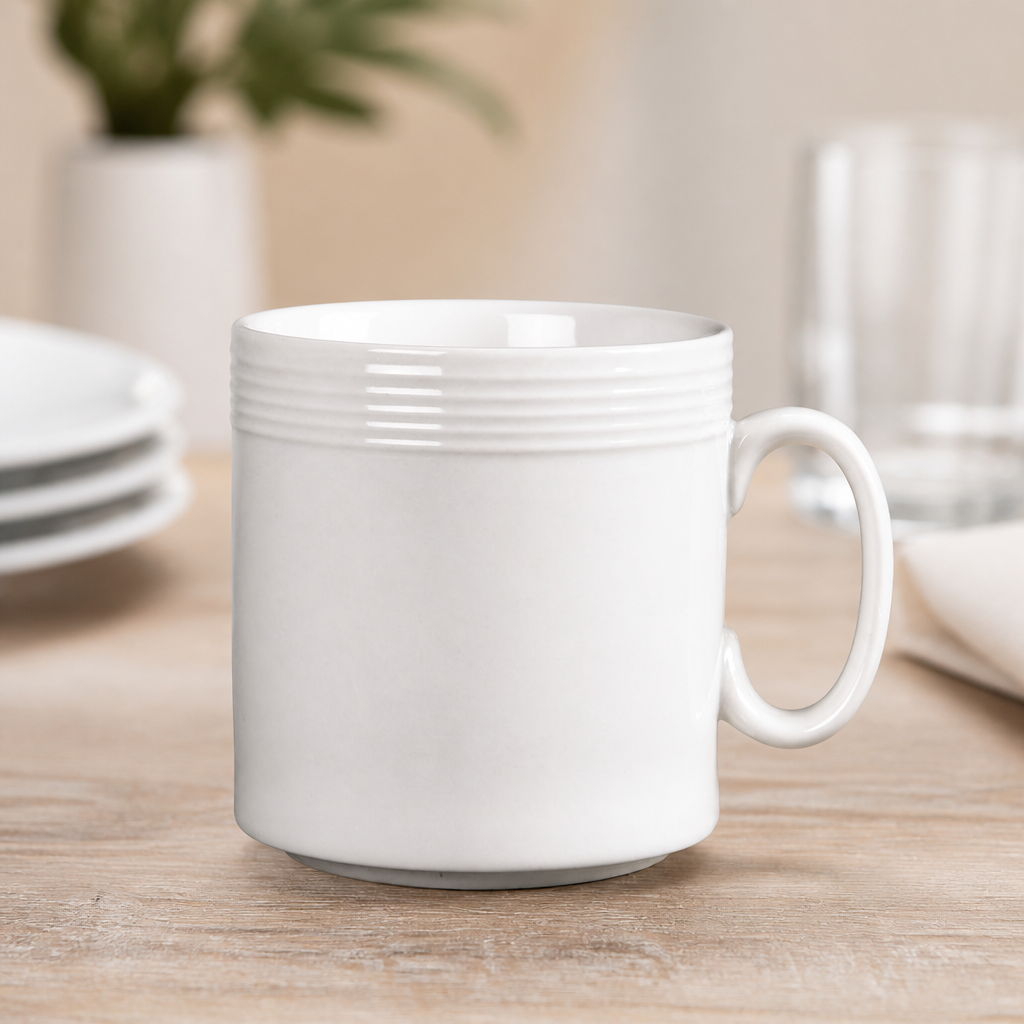 Commercial 220ml Porcelain Linear Mugs - 12 Pack