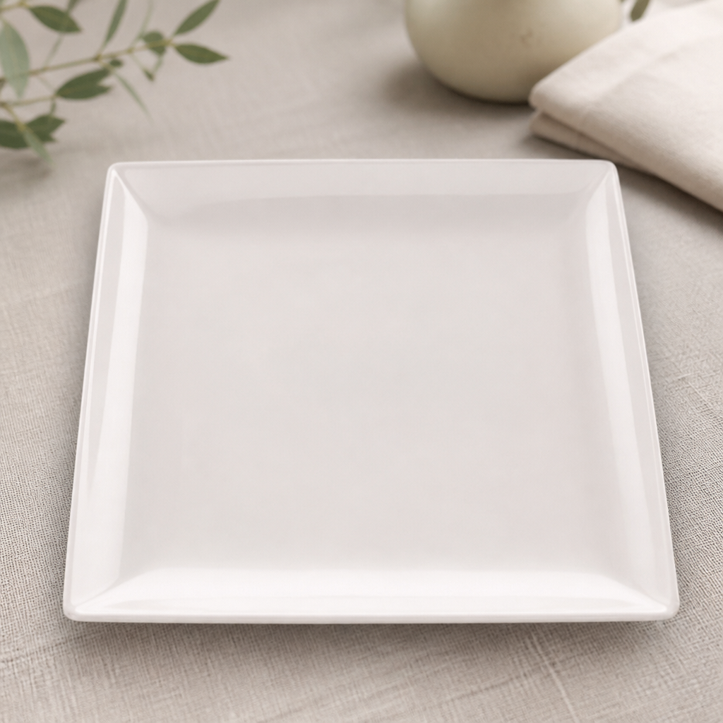 Commercial Porcelain Square Plates 270mm - 6 Pack