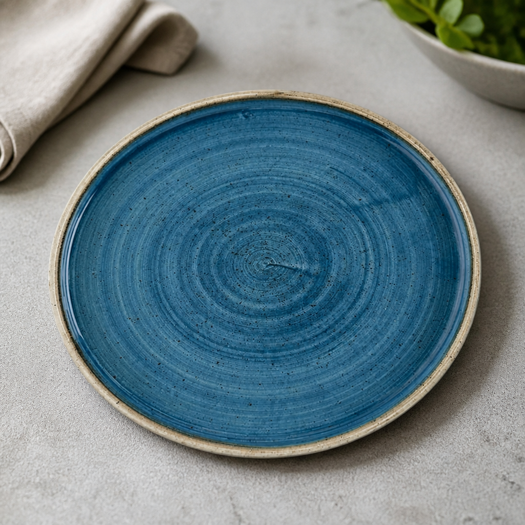 Commercial Walled Plates 210mm Java Blue 6 Pack