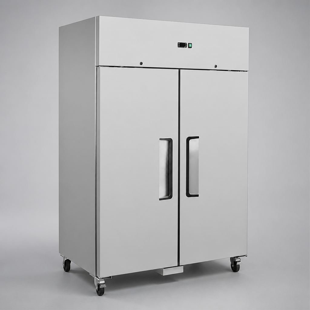 Commercial Double Door Upright Freezer 1200Ltr Stainless Steel