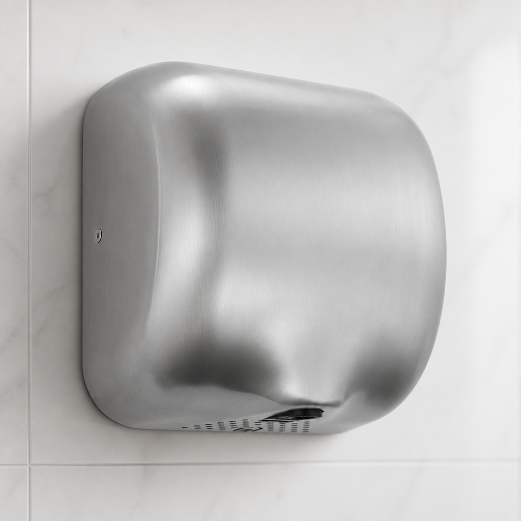 Brushed satin commercial stainless steel hand dryer