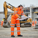 Professional High Visibility Coverall in Orange with EN471 Class 3 Certification and Concealed Zip Front Fastening