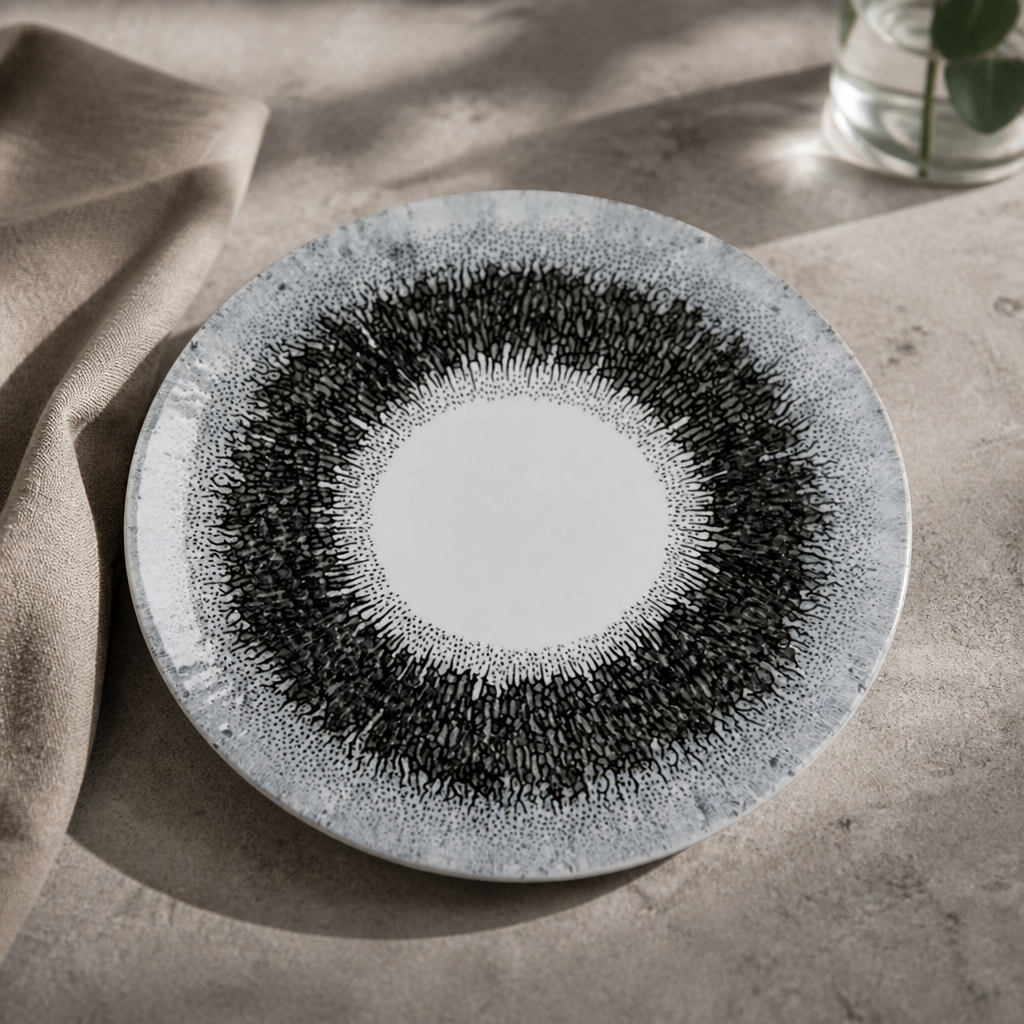 Commercial Coupe Plates 220mm Quartz Black 12 Pack