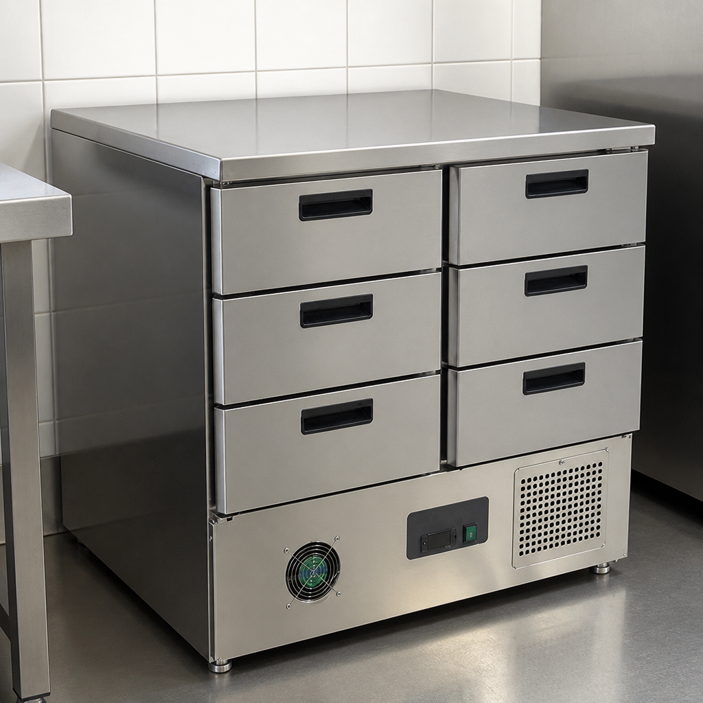 Commercial Refrigerated Counter Fridge 240Ltr with 6 Drawers