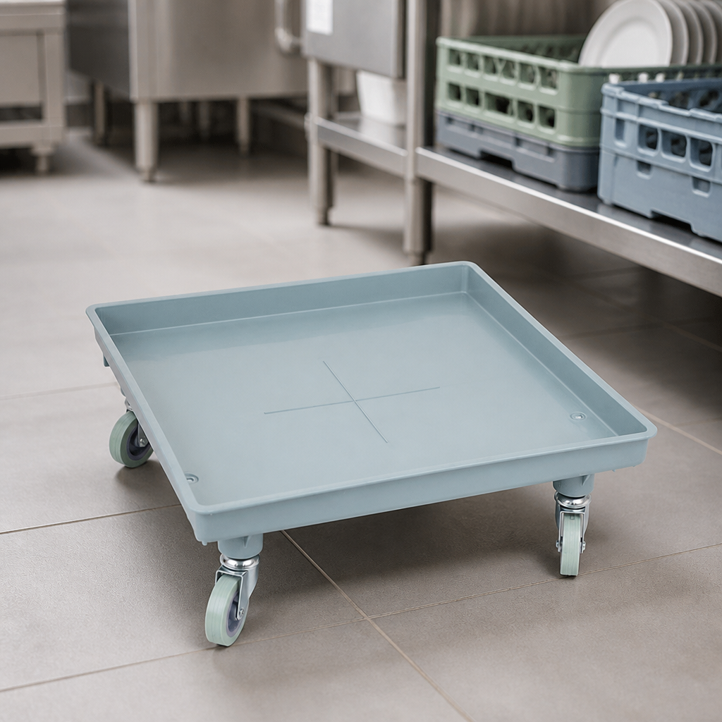Commercial Dishwasher Rack Dolly with 4 Castors for Easy Transport