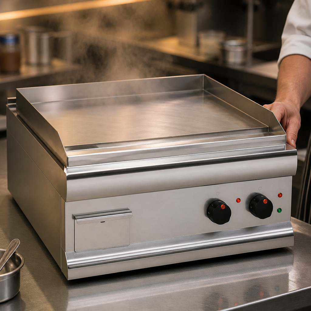 600mm Commercial Electric Griddle Dual Zone Steel Plate