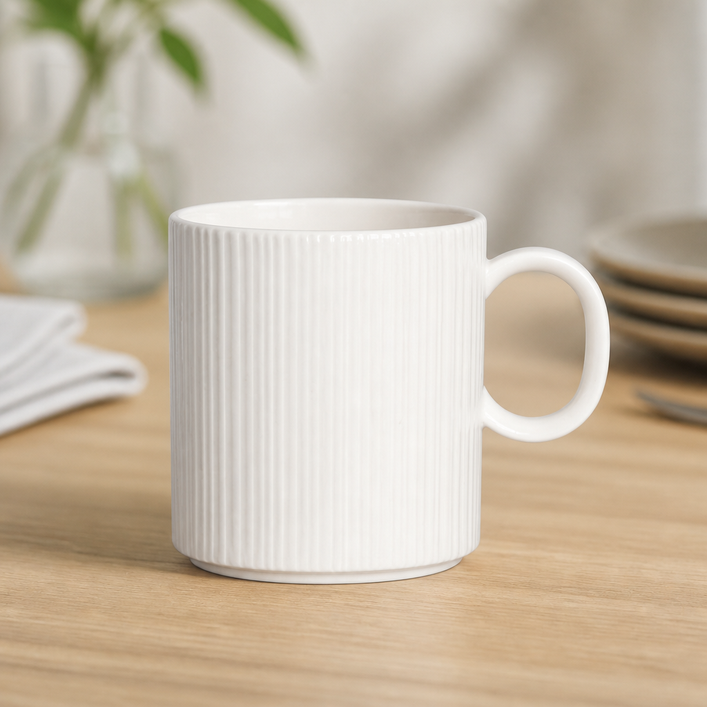 Commercial 340ml Mugs - Set of 12 Porcelain Mugs
