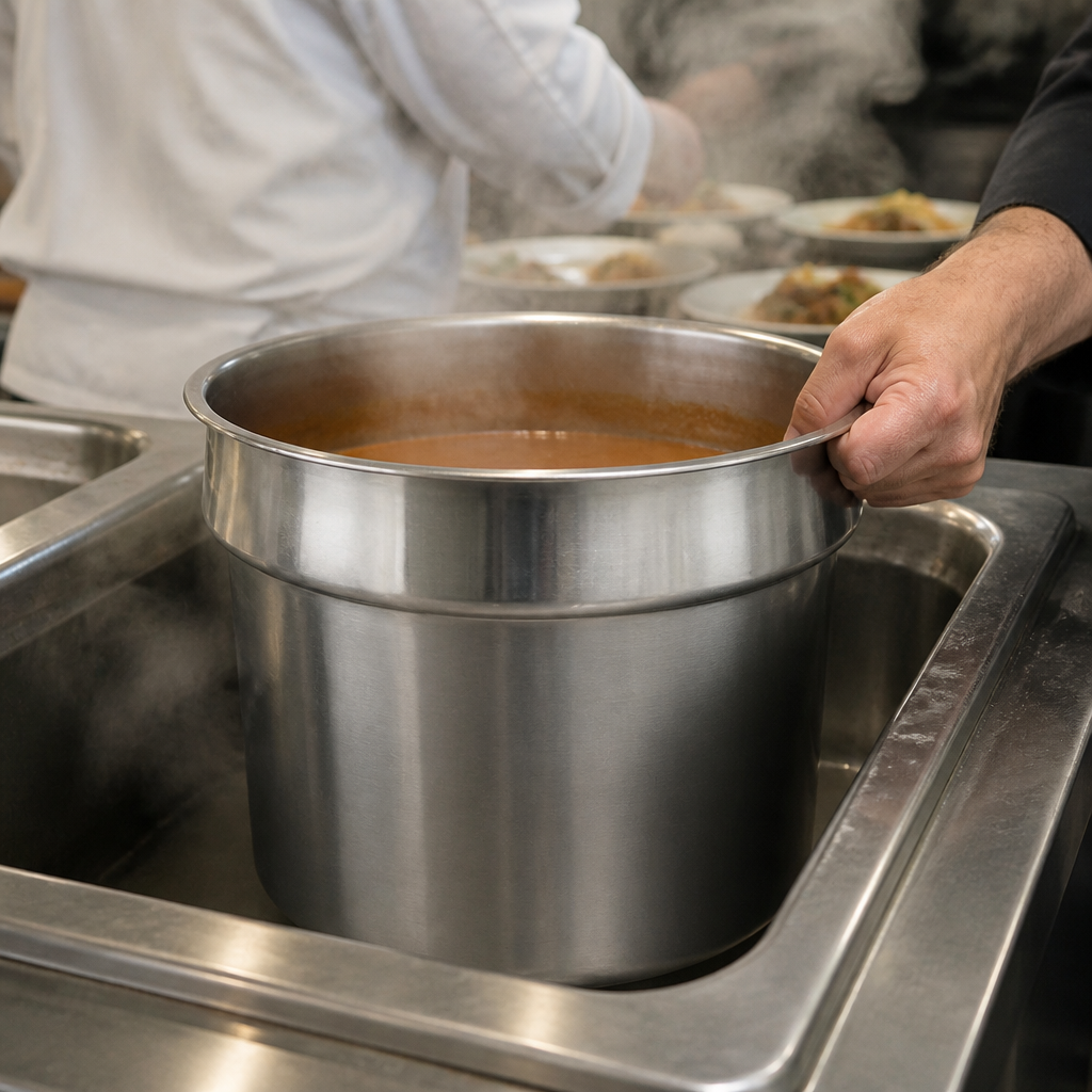 7Ltr Commercial Bain Marie Liner with Lid for Heated Wells