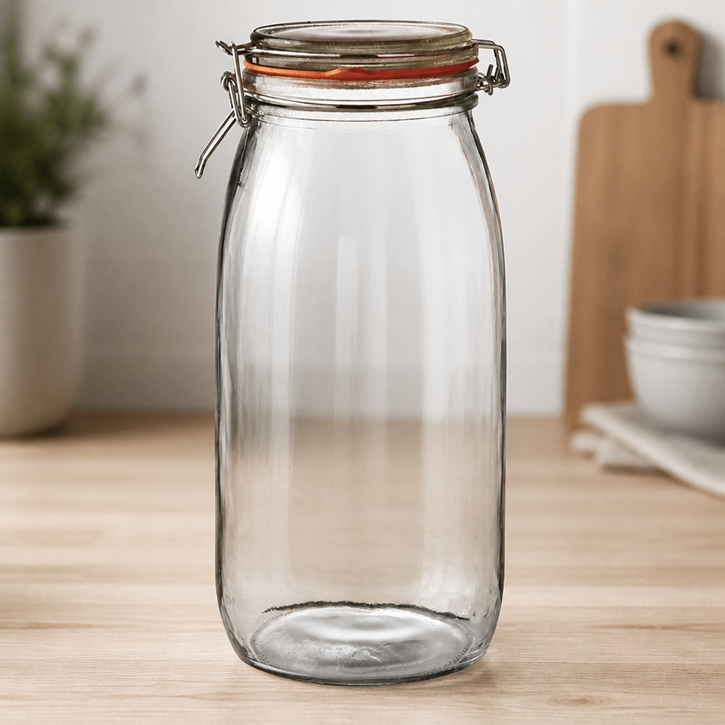 3Ltr Commercial Glass Preserving Jar with Clip Top