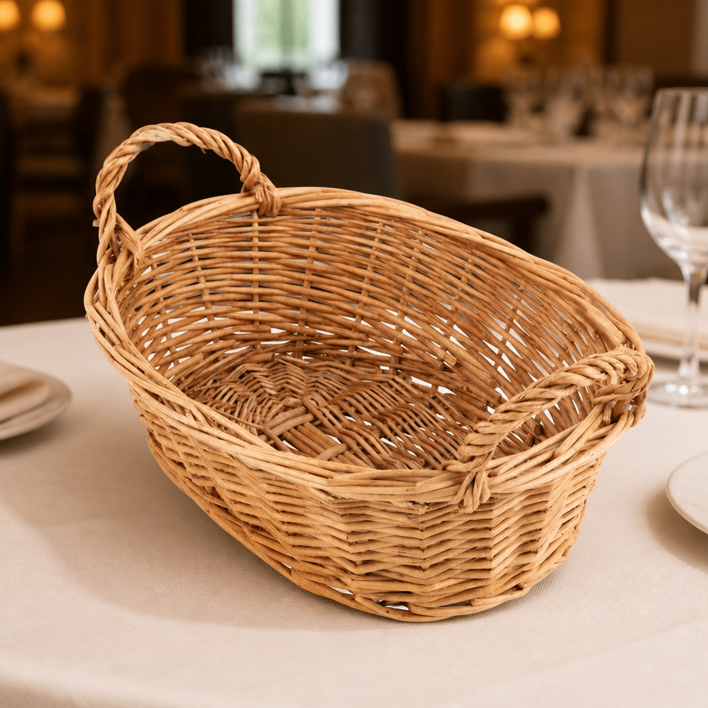 Large Wicker Oval Food Display Basket for Catering 295mm