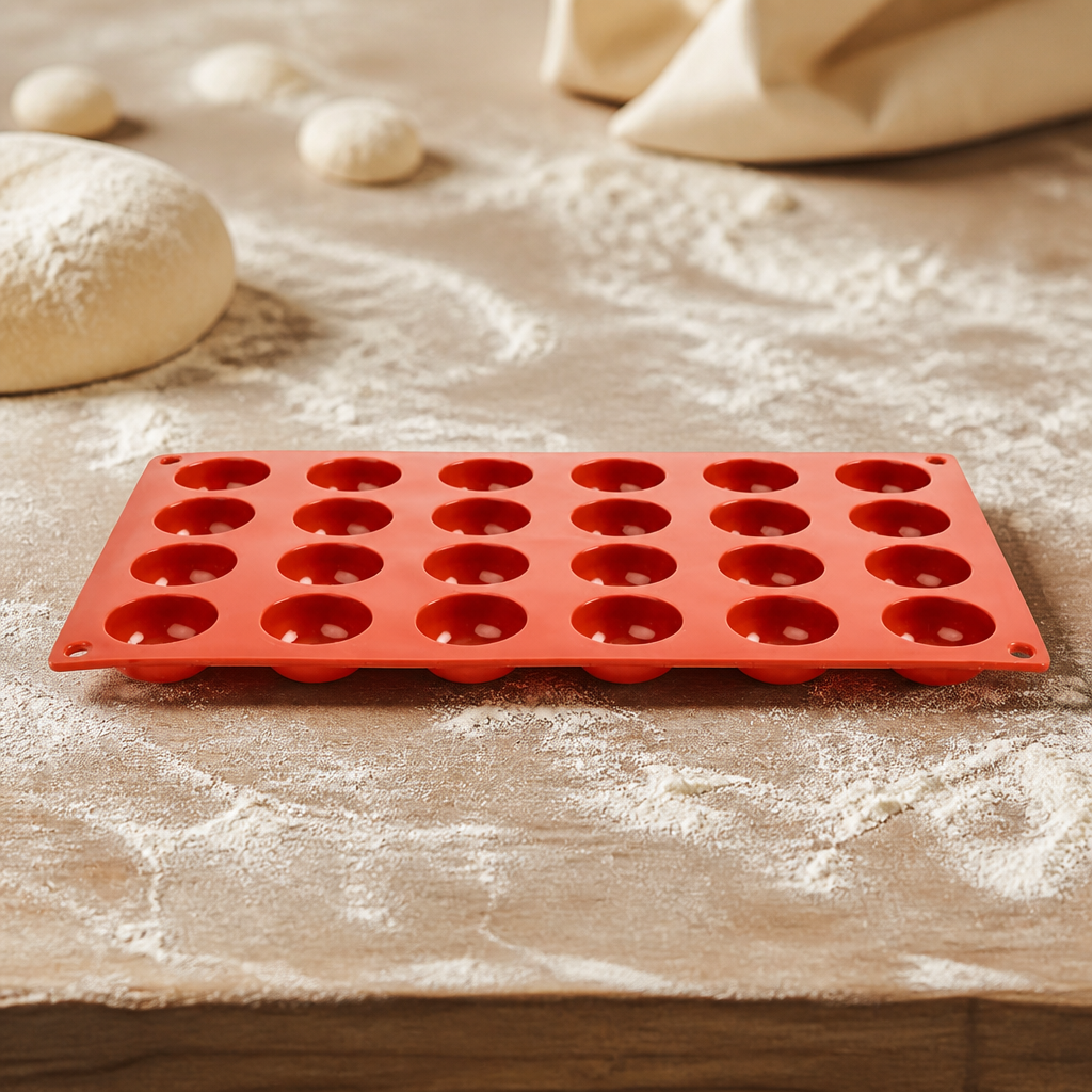 Commercial Silicone Pomponette Mould 24 Cup for Baking