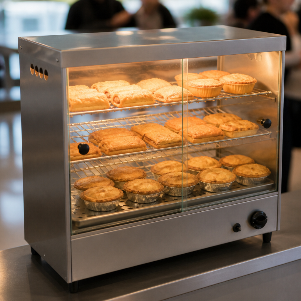 Commercial Pie Cabinet 630mm Stainless Steel and Glass Display
