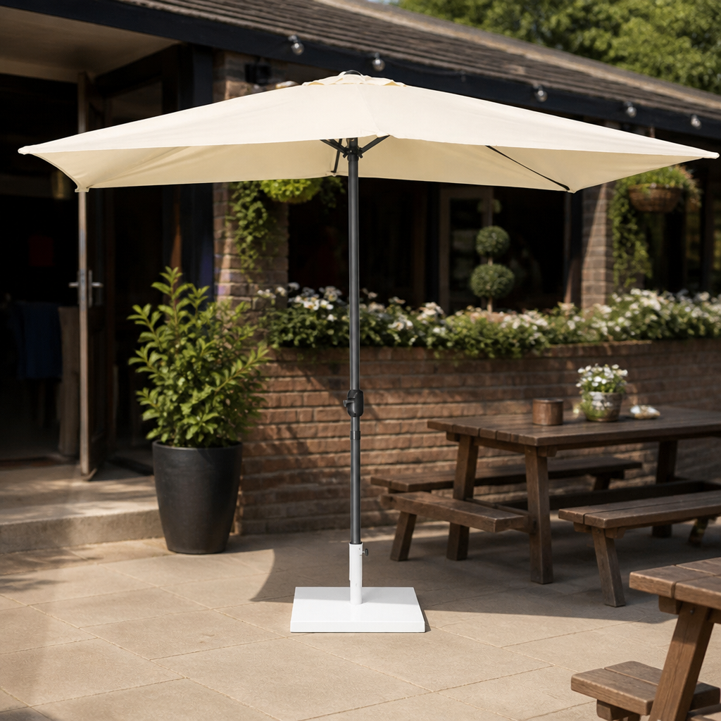 Commercial Rectangular Parasol 2m x 3m in Cream