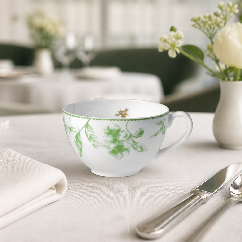 Set of 12 hand-painted 260ml tea for one cups