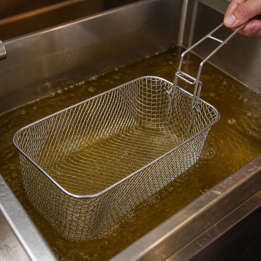 Commercial Fryer Basket Nickel 109mm Height 260mm Width