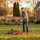 Premium Heavy Duty Lawn Rake with 16 Teeth, Forged Carbon Steel Head and Tubular Steel Shaft for Efficient Landscaping