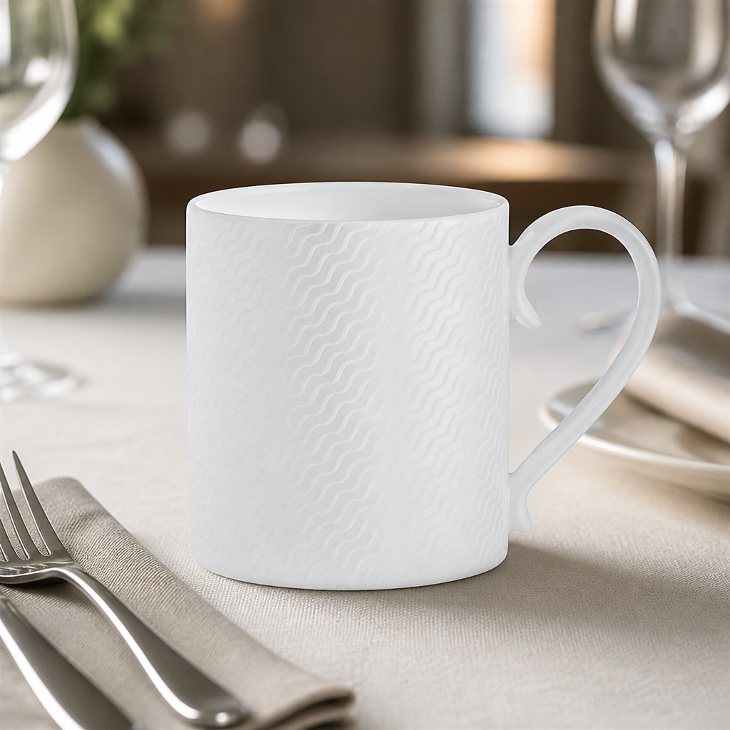 Pack of 12 Commercial Coupe Mugs 350ml for hospitality use