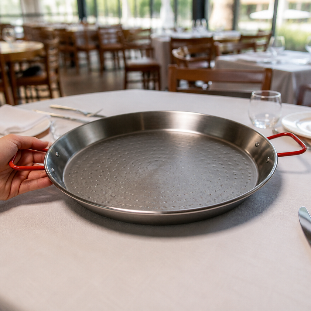 Commercial Carbon Steel Paella Pan 46cm heavy duty cooking