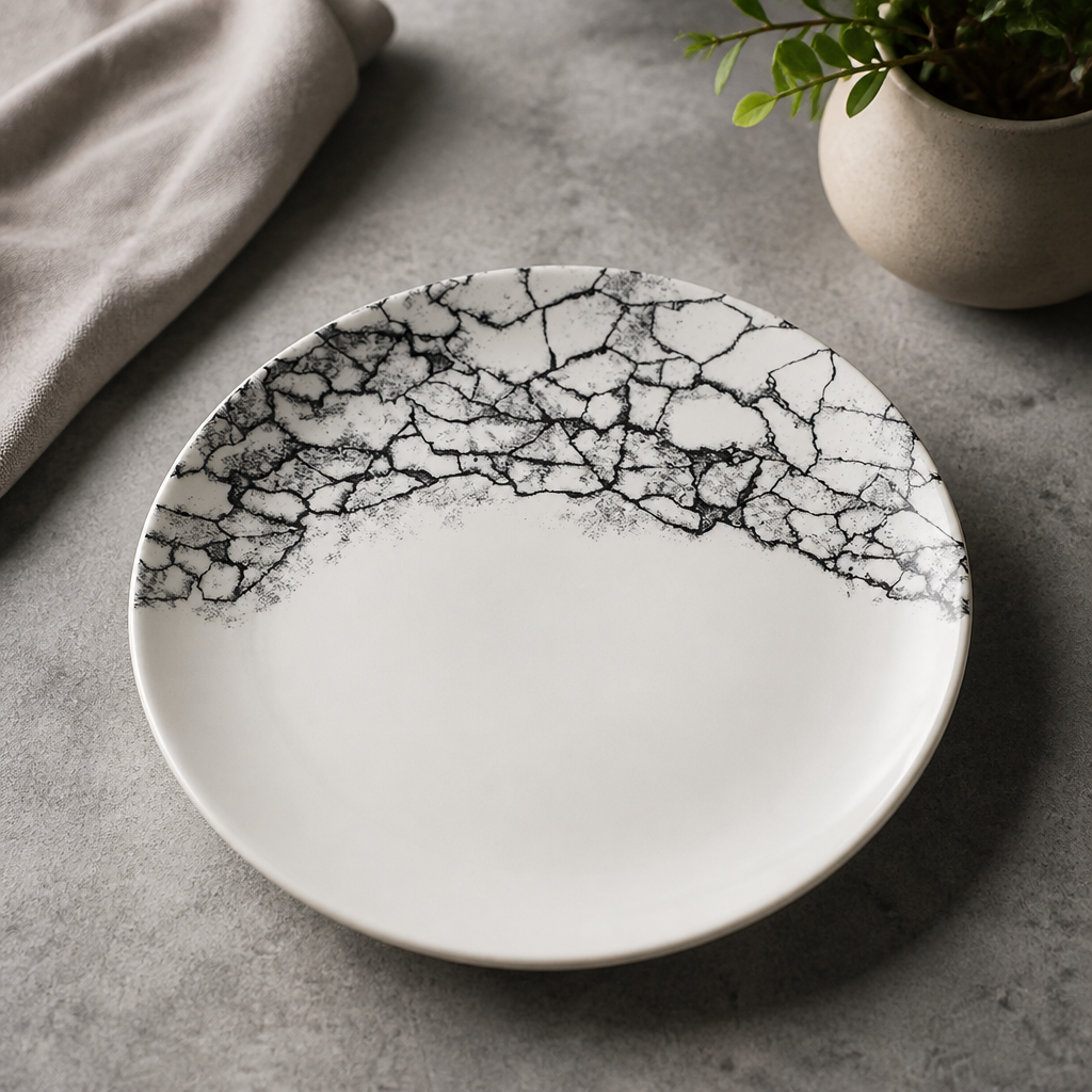 Commercial Kintsugi Coupe Plates 288mm Black 12 Pack