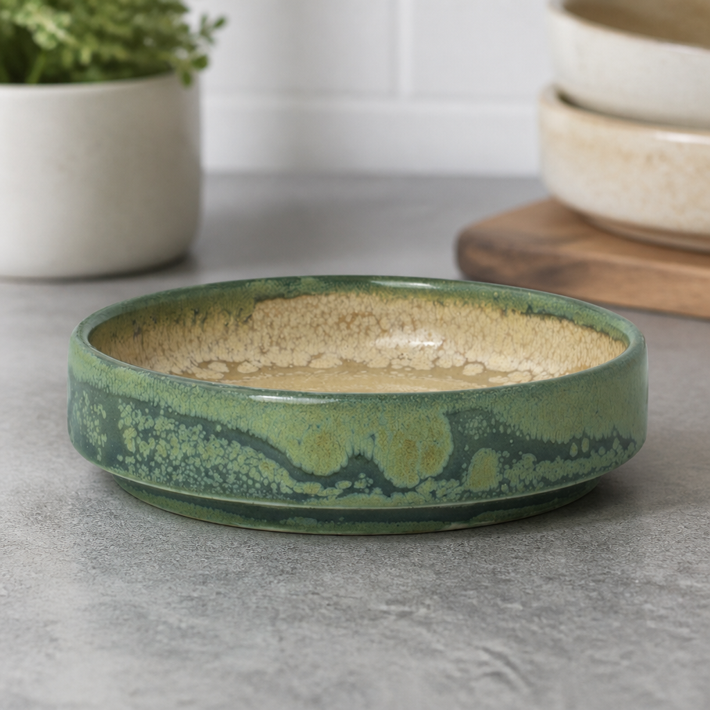 Commercial Round Stacking Trays 100mm 12 Pack Jade Color