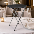 Commercial Chrome-Plated Steel Folding Tray Stand 725mm Height