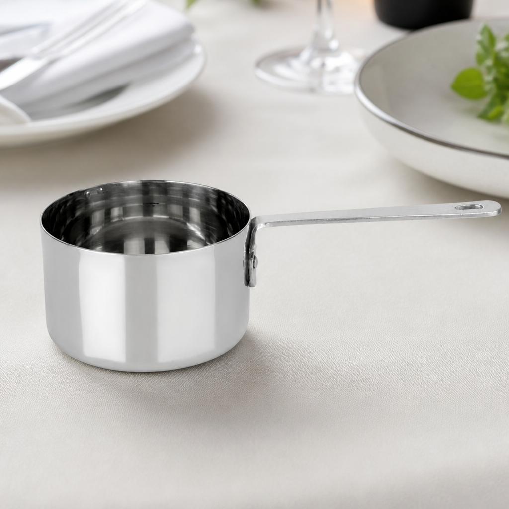 Commercial Mini Sauce Pan 70x45mm Stainless Steel 0.169 Ltr