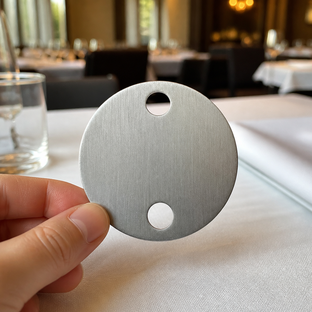 Set of stainless steel table number holders 6-10