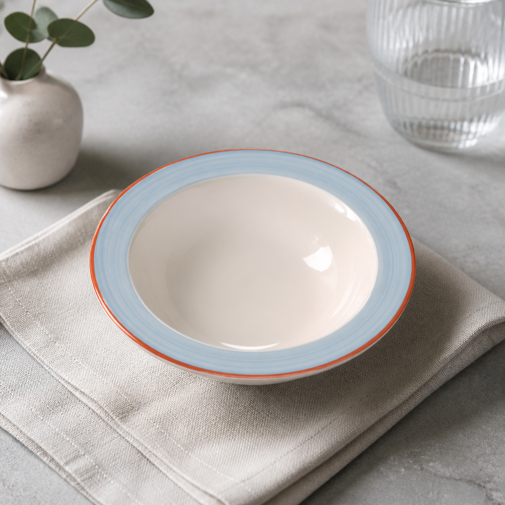 Commercial Oatmeal Bowls 165mm Blue - 36 Pack