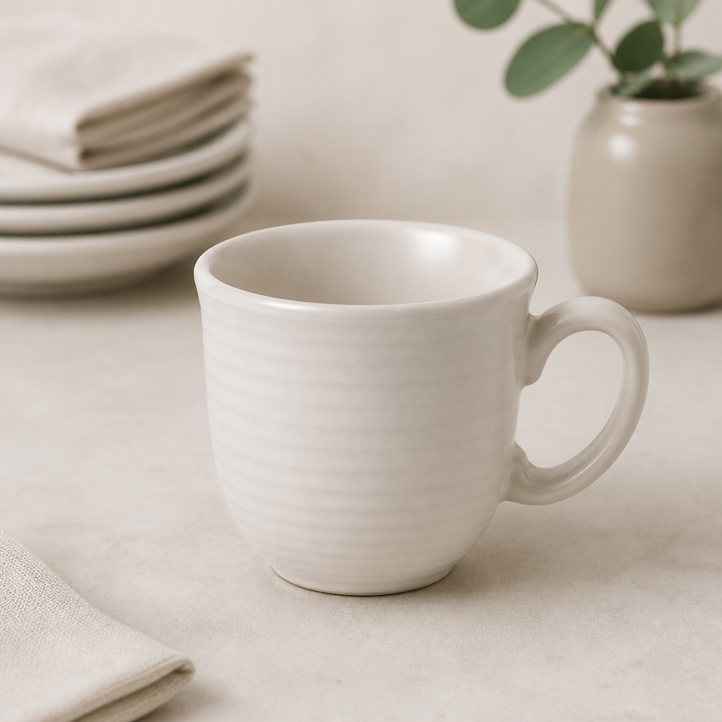 Pearl finish vitrified stoneware mugs 332ml - pack of 6