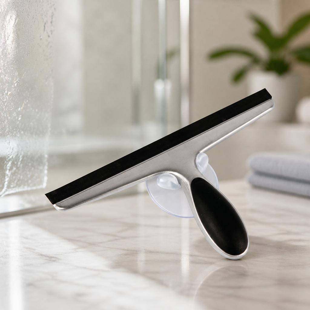 Commercial Stainless Steel Window Squeegee with Suction Holder