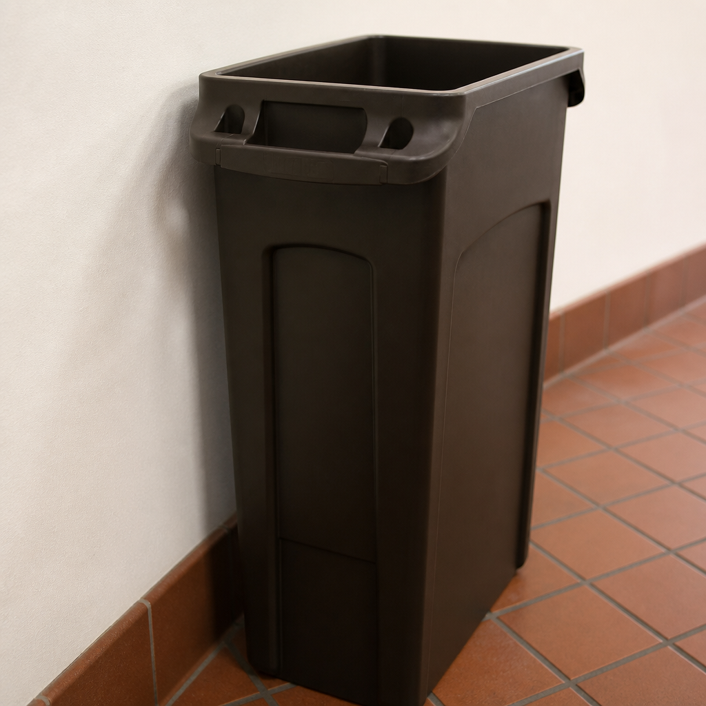 Commercial Recycling Bin 87L with Venting Channels in Brown