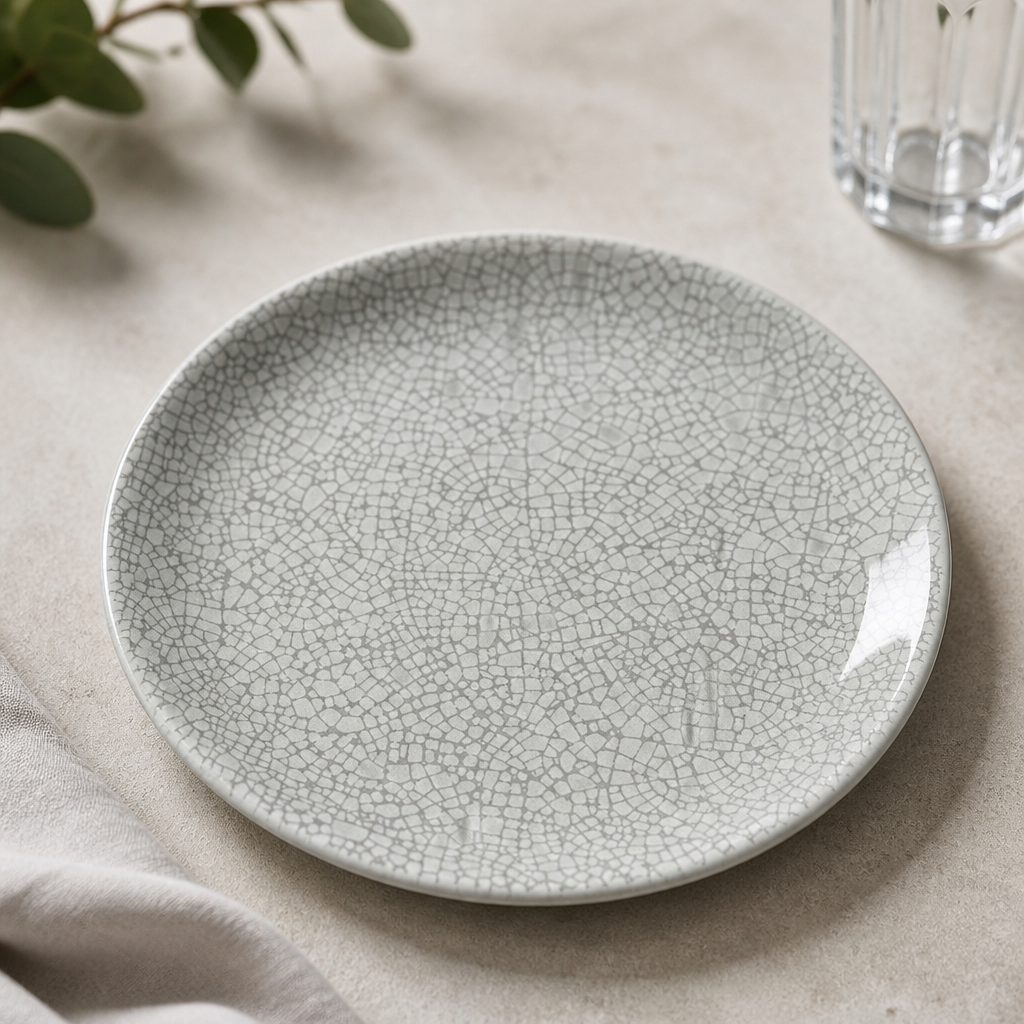 Commercial Coupe Plates 153mm Crackle Grey - 12 Pack
