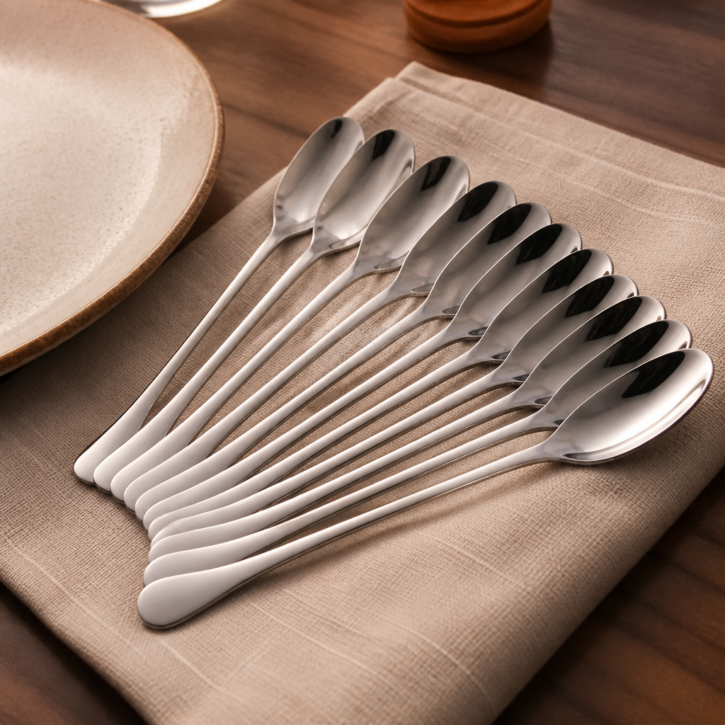 Commercial Dessert Spoon Set 12 Pack 180mm Stainless Steel