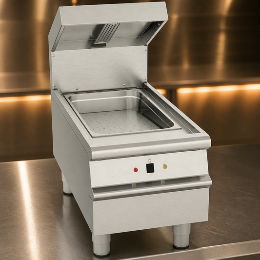 Commercial Chip Scuttle 1/1 Gastronorm with Heat Lamp