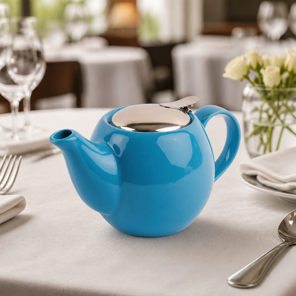 Commercial Blue Teapot 510ml with Stainless Steel Lid