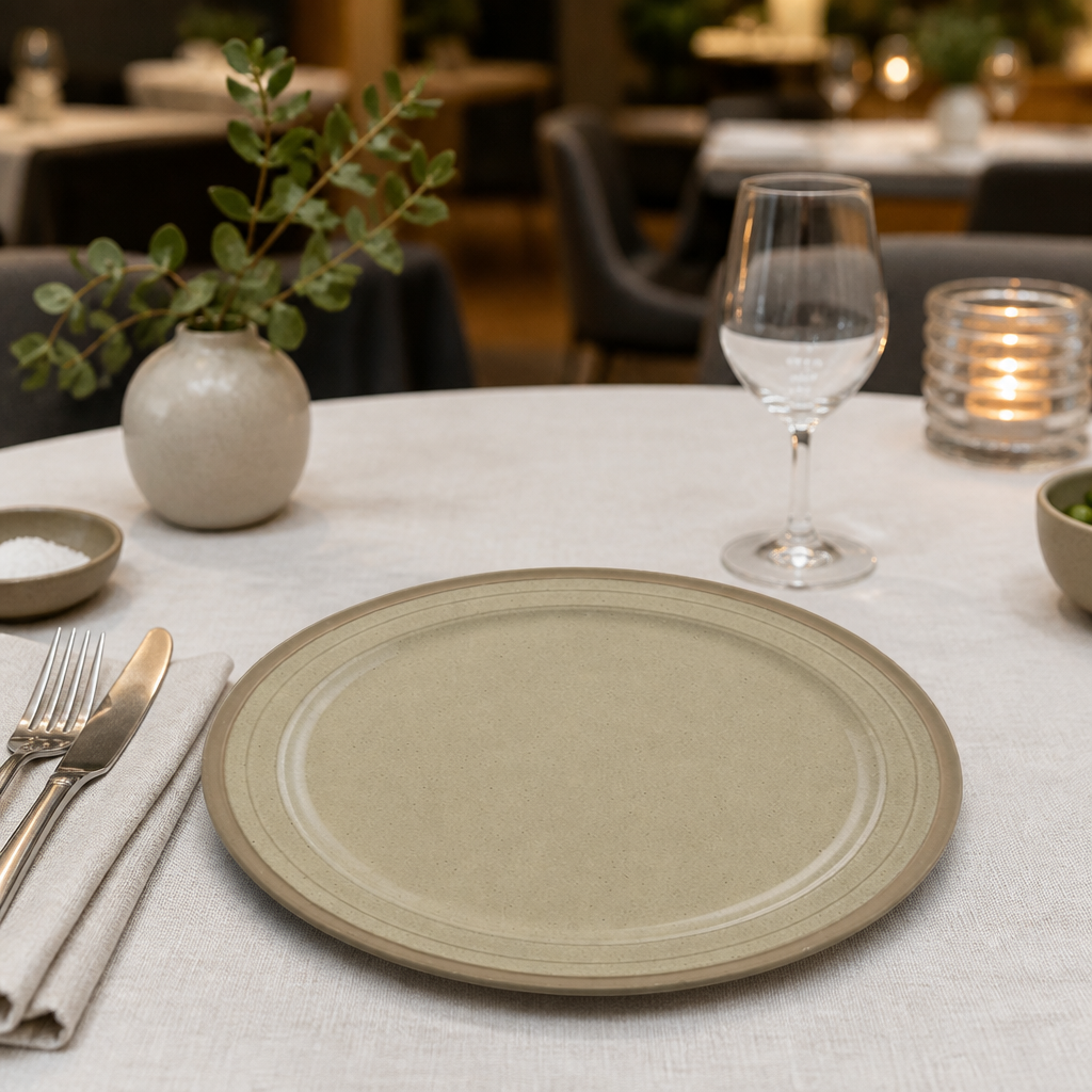 Commercial Stoneware Plates 330mm Round 6 Pack