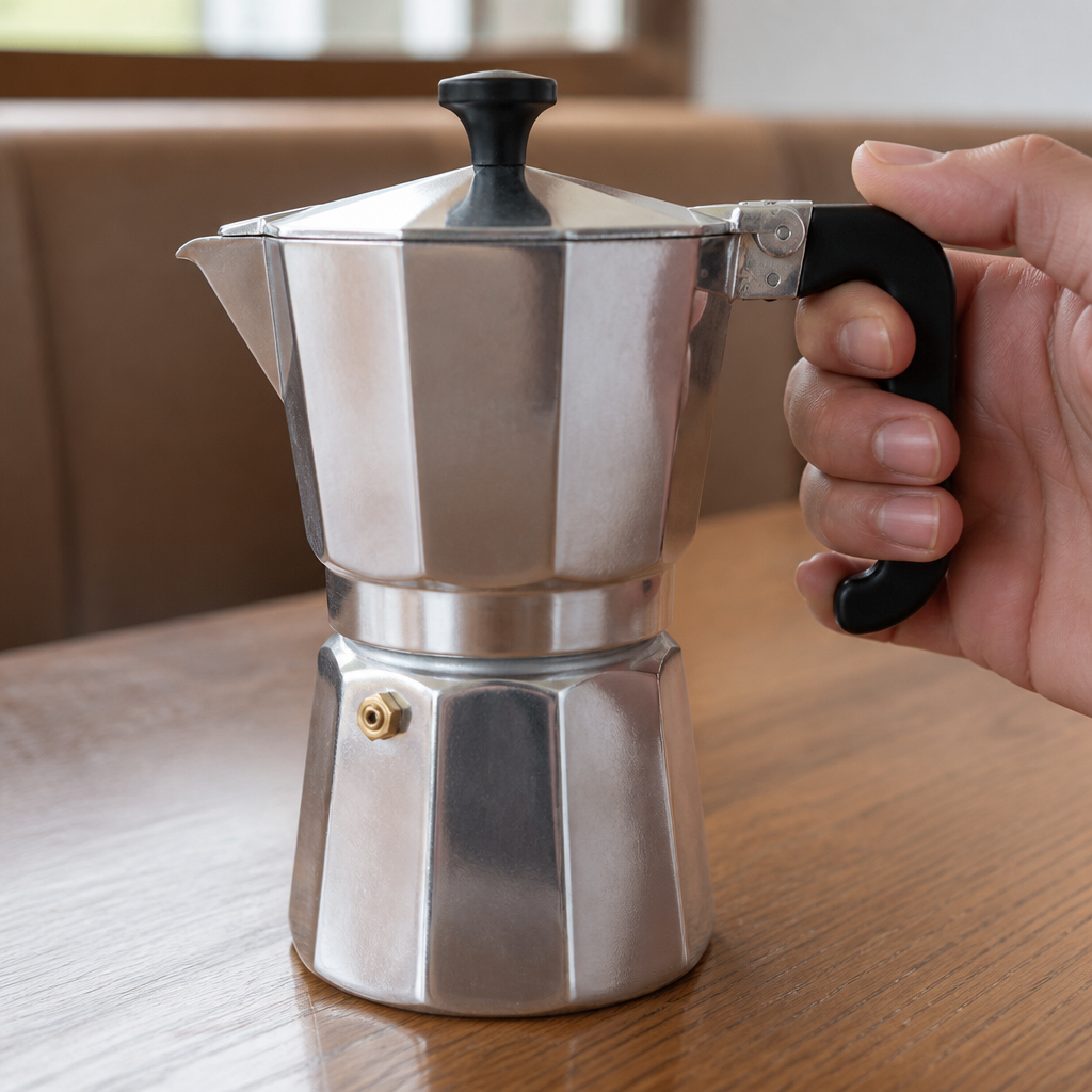 Six Cup Commercial Espresso Maker Cafetière for Traditional Hobs