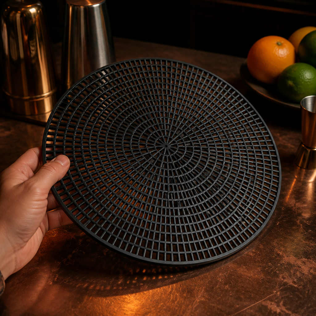 Commercial Non-Slip Bar Mat 360mm Black Plastic Surface