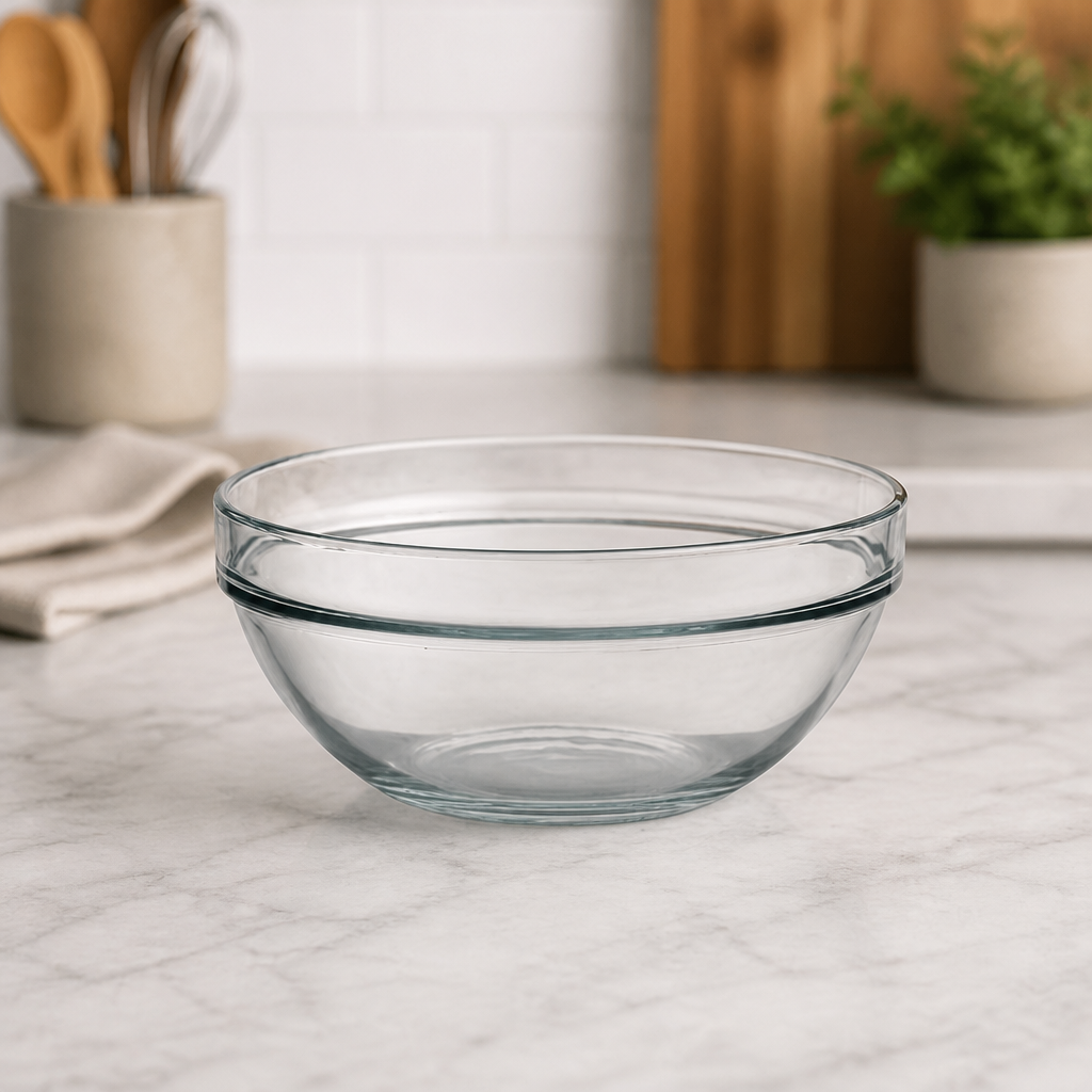 Commercial Mixing Bowls 2.9Ltr Toughened Glass - 6 Pack