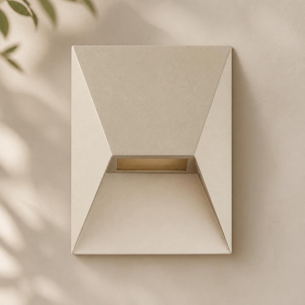 Outdoor Wall Light 190mm Beige Aluminium Weather-Resistant