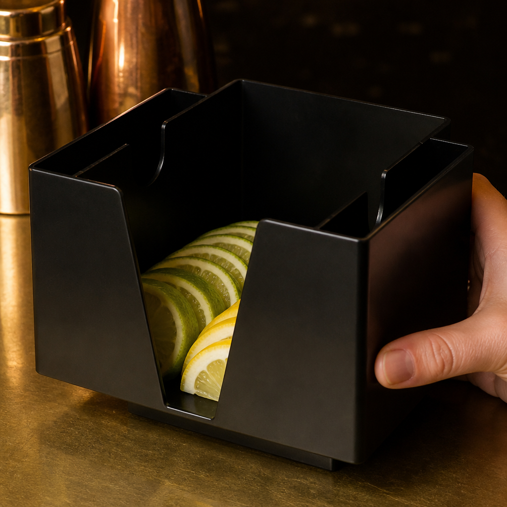 Commercial Bar Organiser with compartments for napkins and stirrers