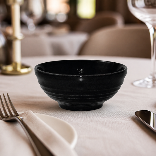 Commercial Snack Bowls 120mm Black Ripple 12 Pack