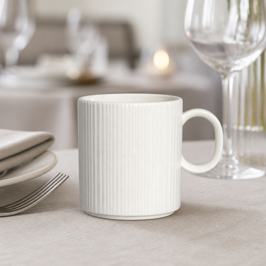 Set of 12 commercial 340ml porcelain mugs