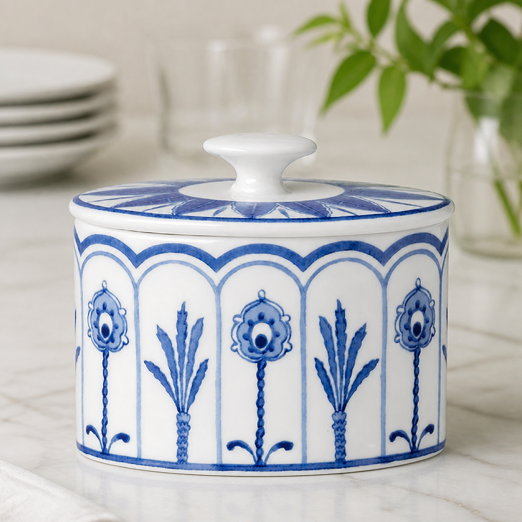 Commercial Oval Sugar Bowl 90mm Hand-Decorated 12 Pack