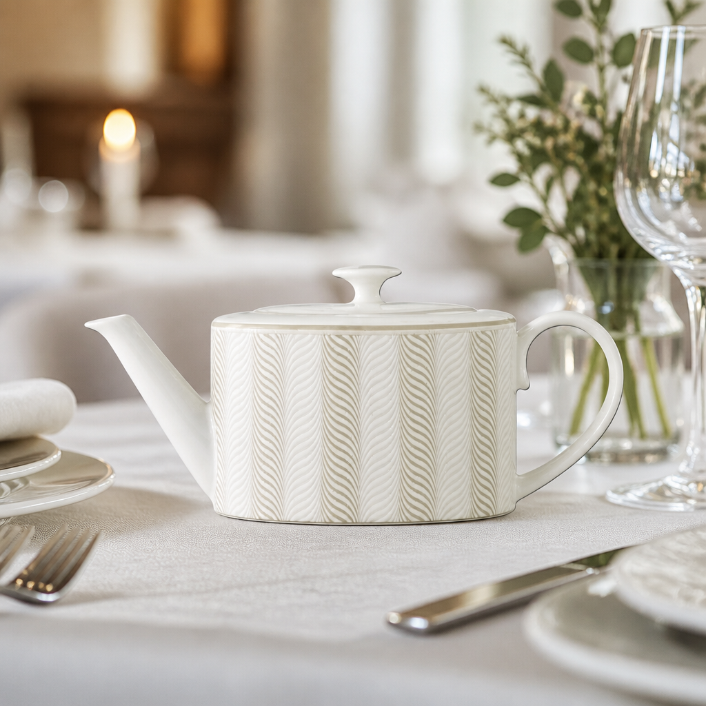 Commercial 2-Cup Oval Teapots 550ml in Taupe
