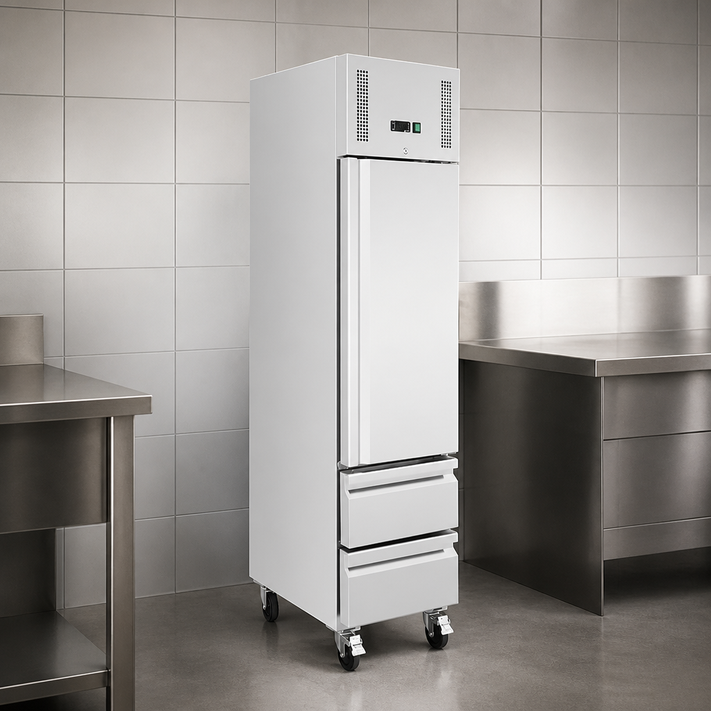 Commercial Single Door Slimline GN Freezer 180Ltr Capacity