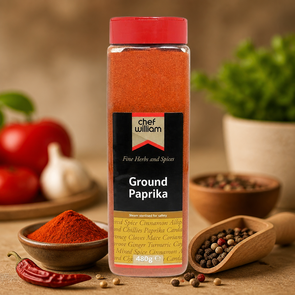 Commercial Ground Paprika 480g spice container